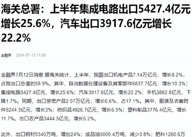 上半年中國芯片出口5427億，歐美繃不住了，美國封鎖技術(shù)失敗(圖3)